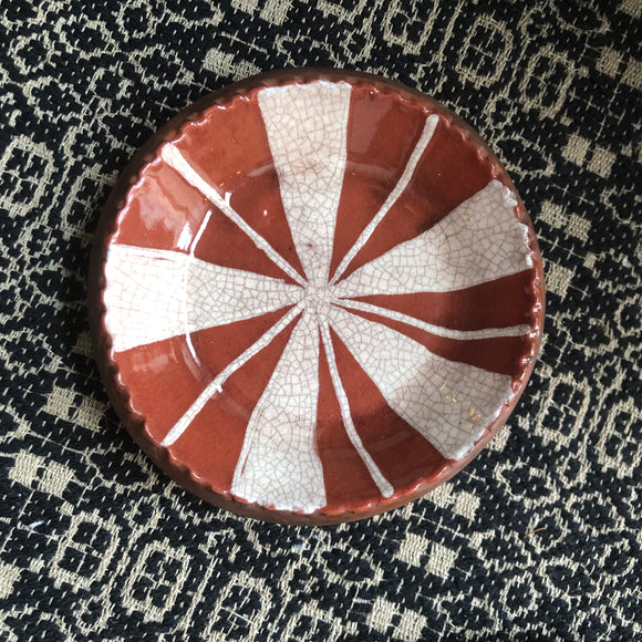 Peppermint Candy Redware Plate