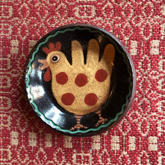 Little Folk Rooster Redware Plate