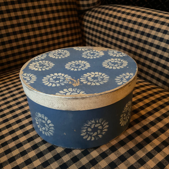 Stencilled Flower Box - Blue