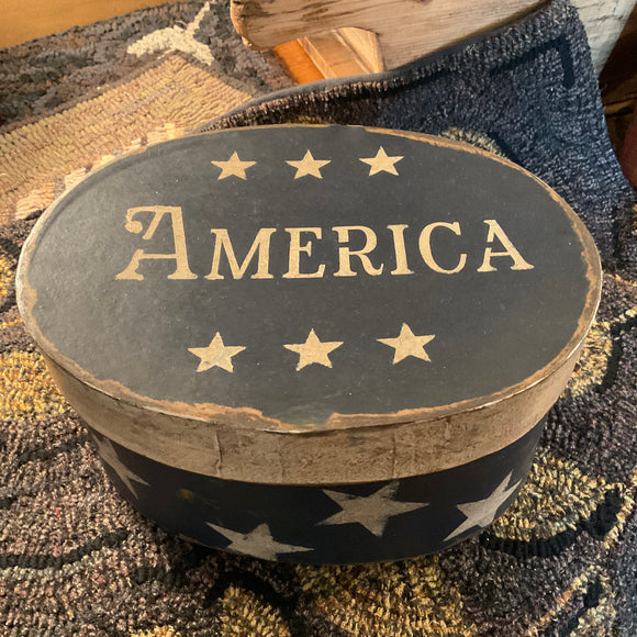 Stenciled America Star Box