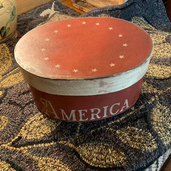 Stenciled America Star Box