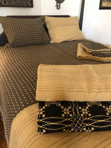 angstadt coverlet, primitive stripe blanket,