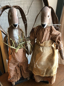 Mom or Papa Bunnies in Red Gingham
